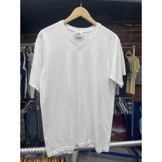 Vintage 90s Nike Men’s M White V Neck T Shirt