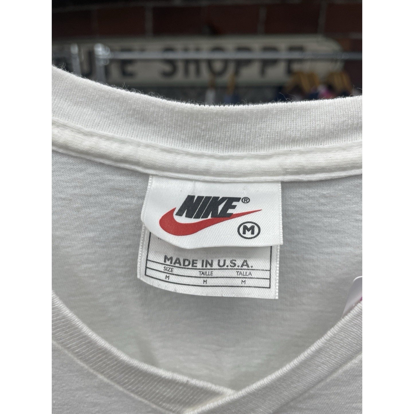 Vintage 90s Nike Men’s M White V Neck T Shirt