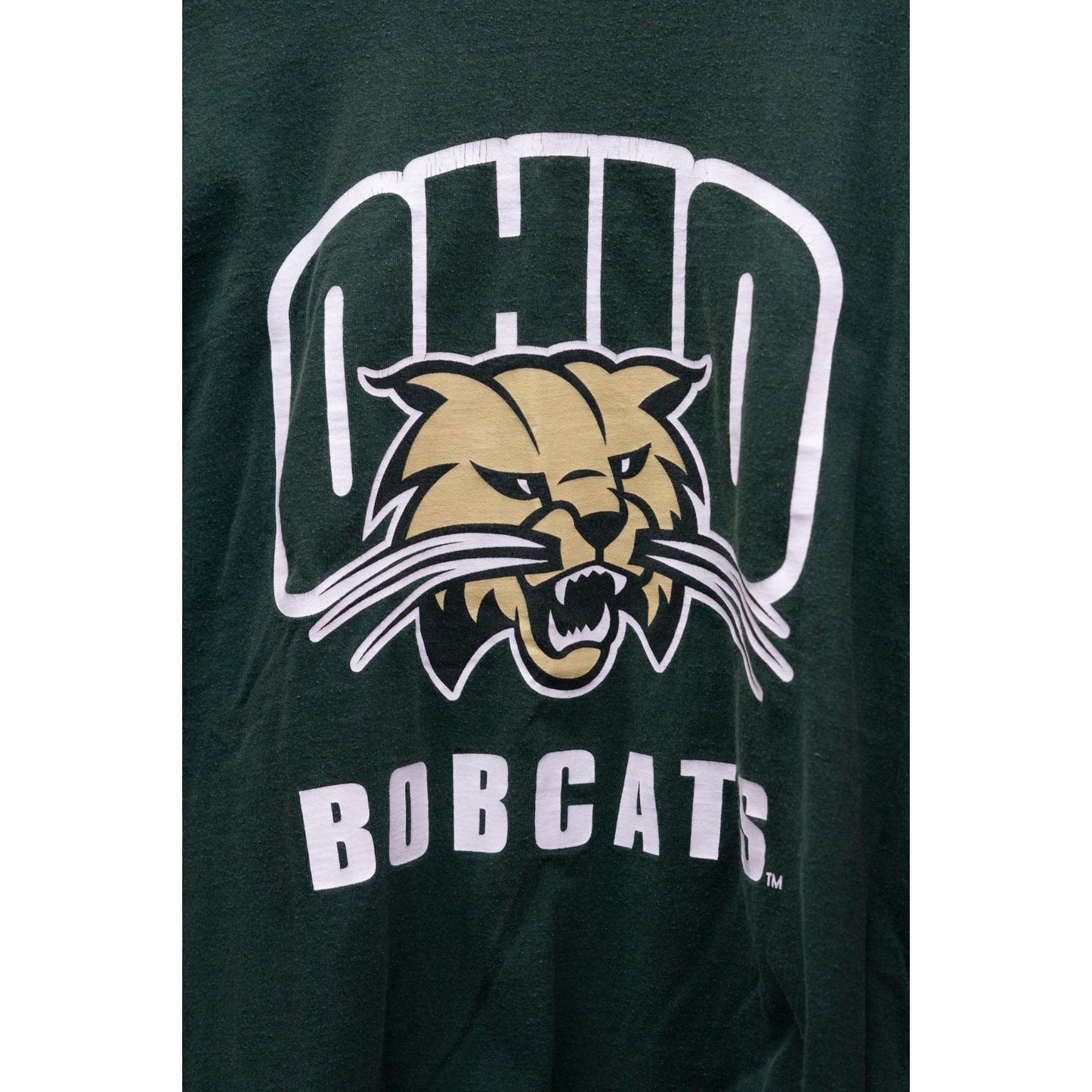 Ohio Bobcats NCAA T-Shirt Hunter Green College Sports Logo Men's Size Large